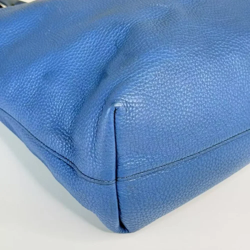 Prada Blue Leathe Convertible Shopper Tote - Picture 6 of 11